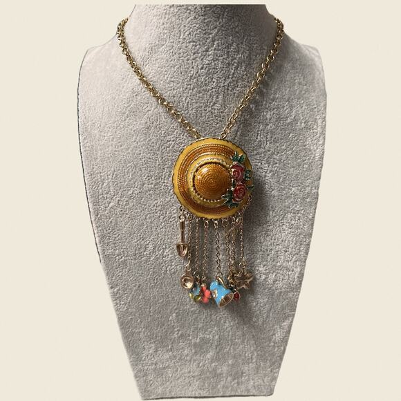 Garden Hat Pendant Necklace • Enamel Charms - Picture 3 of 9